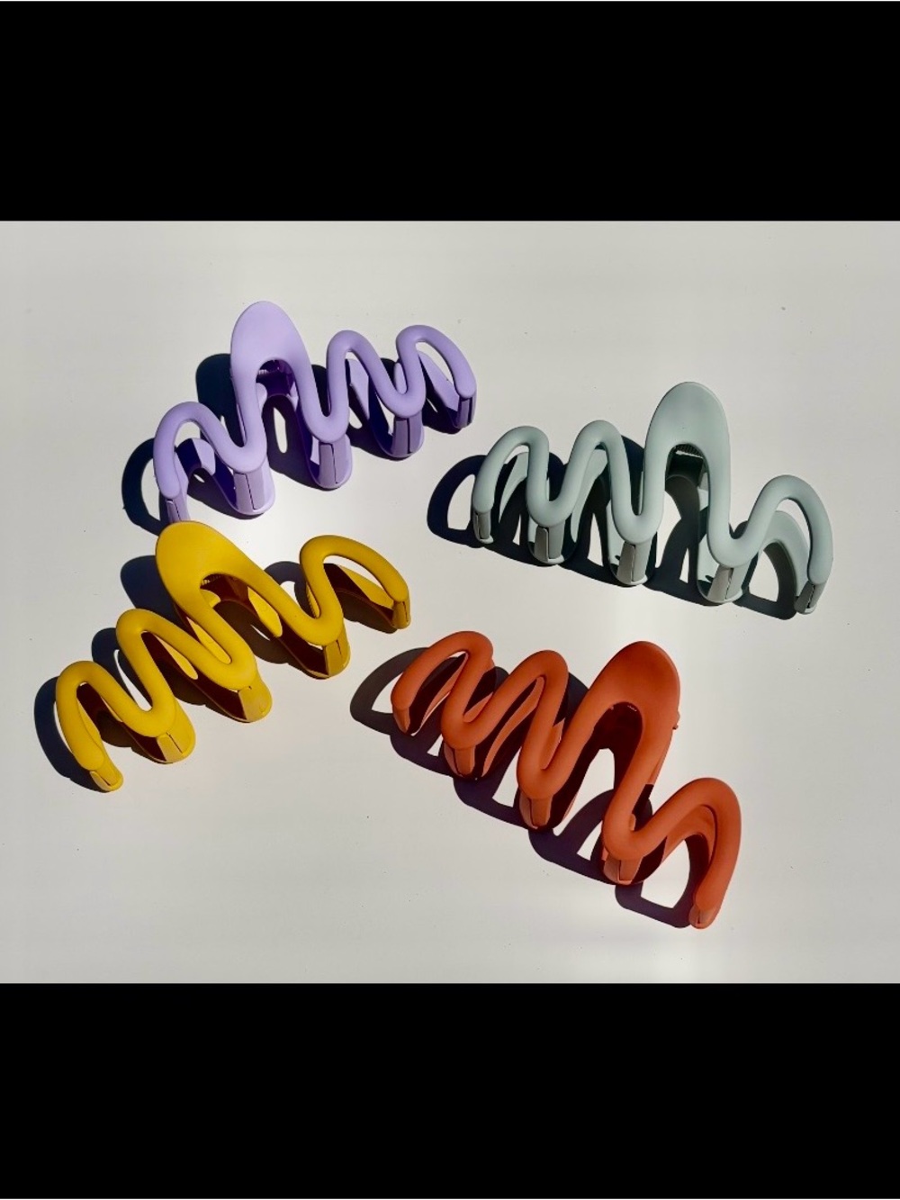 Matte Wave Hair Claw Clip Bundle - Lavender, Sage, Mustard & Terracotta